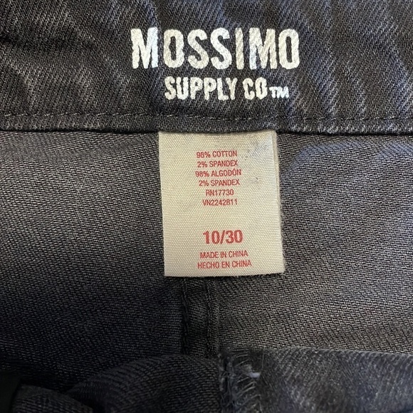 NWT Black Jean Skirt Distressed Mini 10/30 Faded Denim Cotton Holes Fray Mossimo - Picture 10 of 11